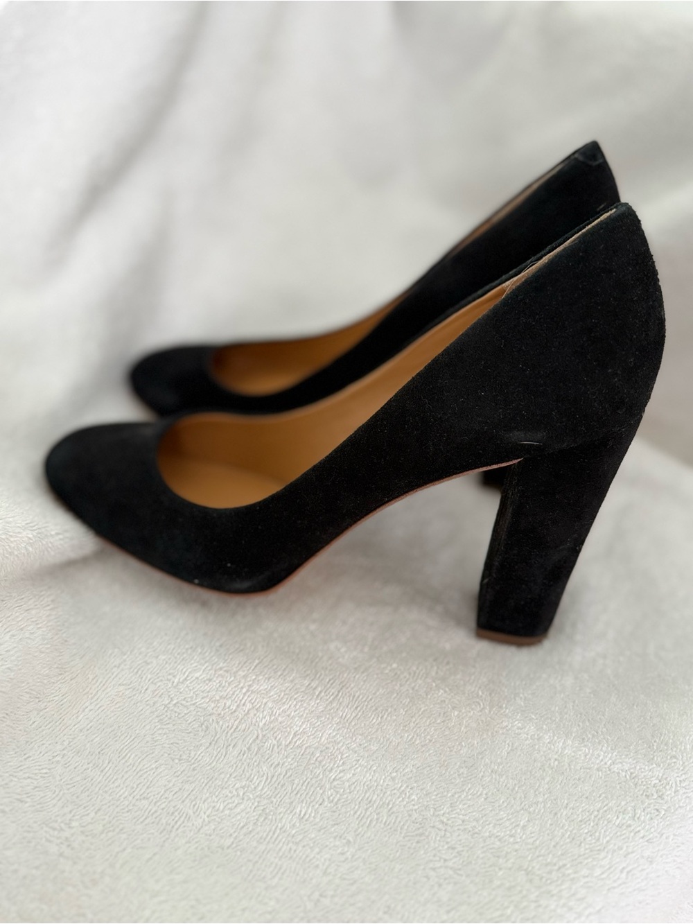 J. Crew Classic Black Suede Block Heel Pumps - Women's